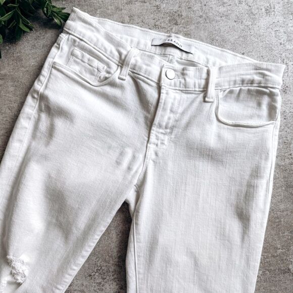J Brand Skinny Distressed Cropped White Denim Size 27 - Picture 1 of 10